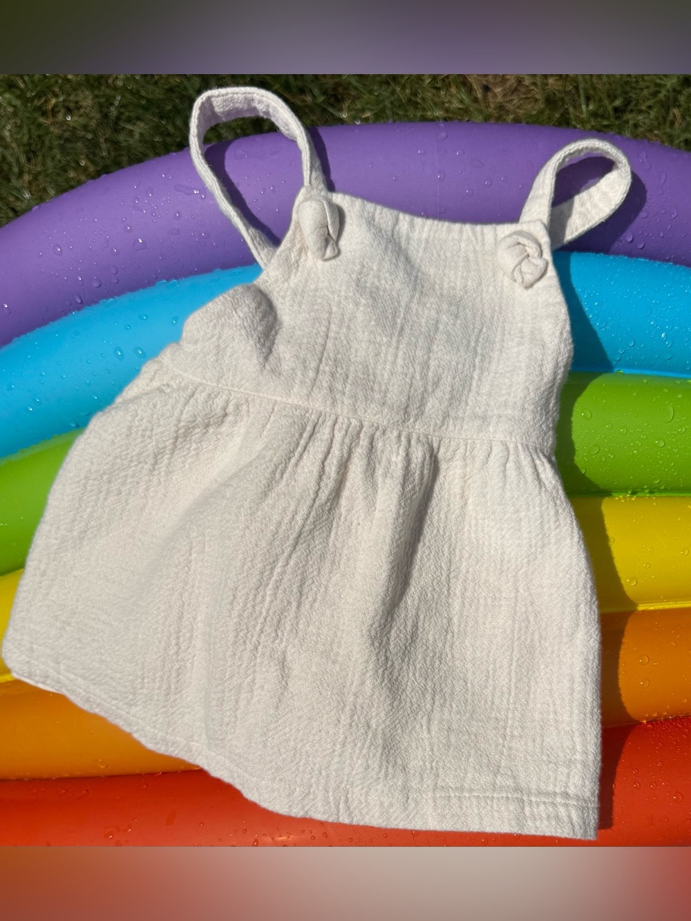 Classic Cotton Cream Toddler One-Piece Dress